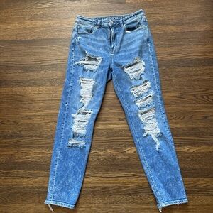 American Eagle Outfitters Ripped Blue Skinny Jeans